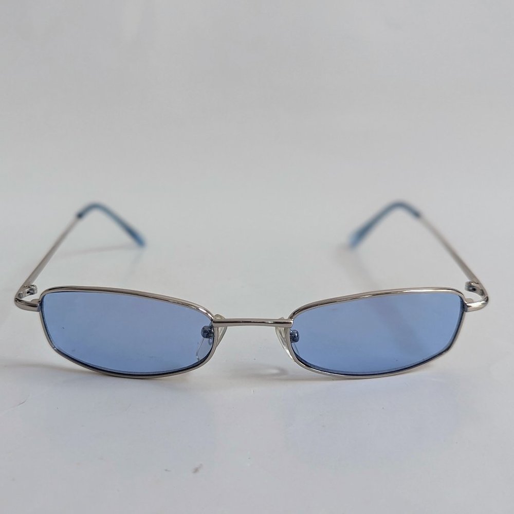NWT Vintage 90's Lady Fashion Rectangle Metal Sunglasses (S.Silver)